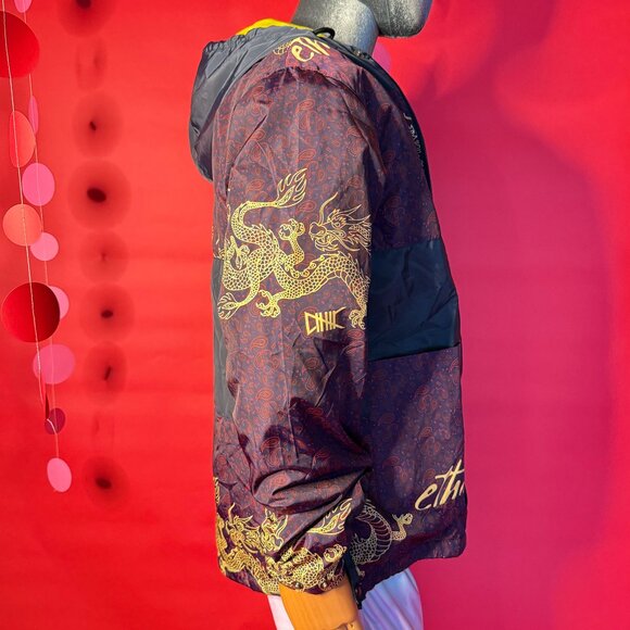 ETHIK Mantra Paisley Kimono Jacket – Dragon Print Street Style Windbreake - Picture 3 of 12